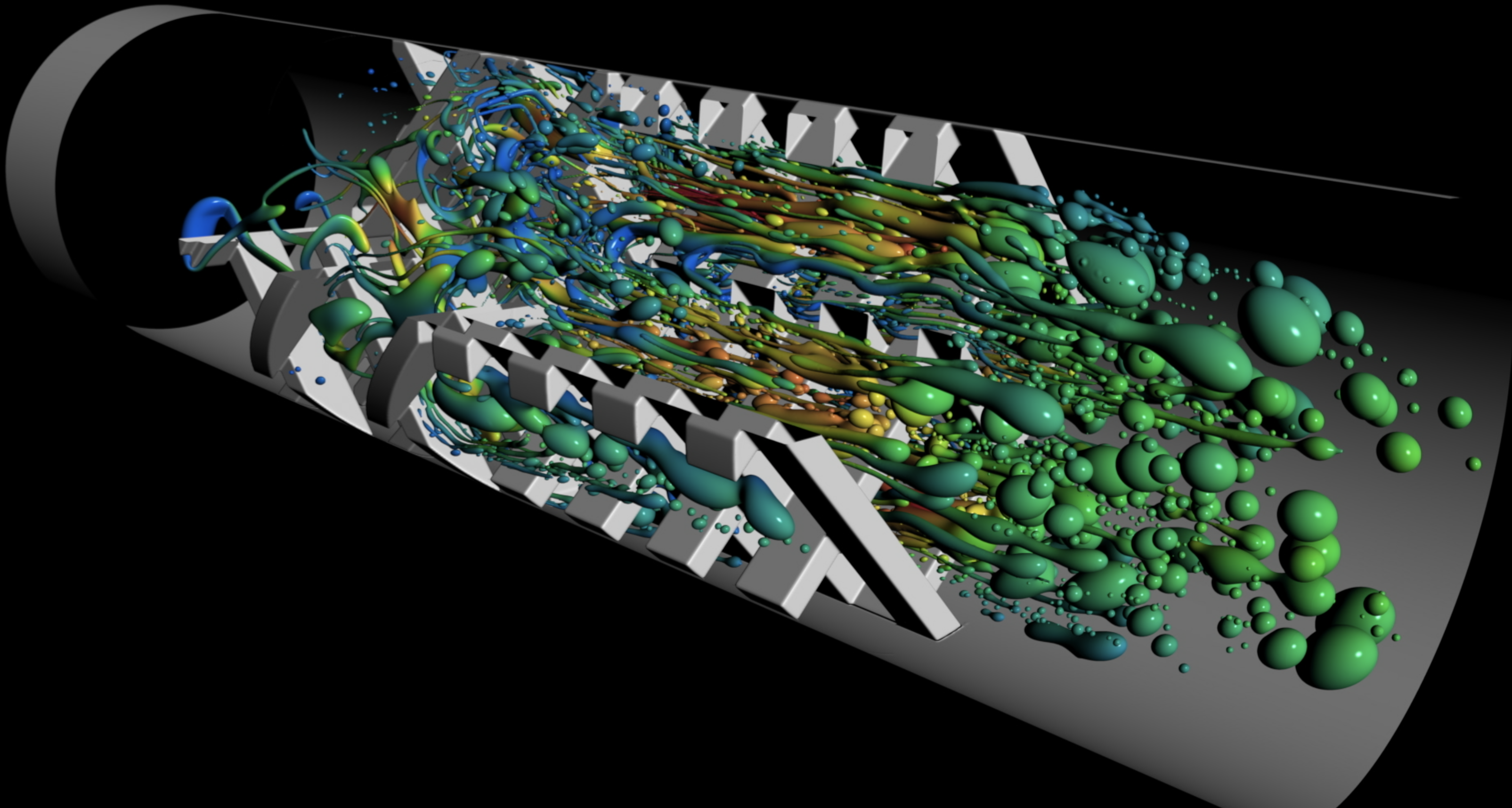 Instabilities tearing ligaments in an SMX mixer